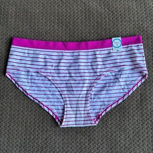 Flirtitude Panties Hipster Magenta White Stripe Panty Women's Size XL / 8 NWT